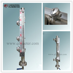 UHC-517C  Stainless steel tube Magnetical level gauge [CHENGFENG FLOWMETER]  alarm switch & 4-20mA out put Chinese professional manufacture turnable flange connection